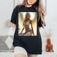 Hot Girl On 男性用 セクシーな天使の座り グランジ 長袖tシャツ レディースオーバーサイズコンフォートTシャツ Black