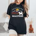 Life Better マルチーズ ビンテージ Dog Mom Dad レディースオーバーサイズコンフォートTシャツ Black