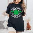 Lucky Charmer t Patrick's Day 男の子 女の子 キッズ レディースオーバーサイズコンフォートTシャツ Black