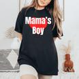 Mama's Boy おもしろグッズ服 レディースオーバーサイズコンフォートTシャツ Black