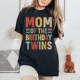 Mom Of The Birthday Twins Family Matching Bday Party Women's Oversized Comfort T-Shirt Black