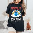 Napalm Death Rainbow Bunny ピンク ナパーム デスラビット レディースオーバーサイズコンフォートTシャツ Black