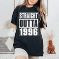 Straight Outta 1996 Womenintage 1996 Birth Of Birthday 長袖tシャツ レディースオーバーサイズコンフォートTシャツ Black