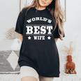 World's Best Wife 面白いウェディングギフトシャツ レディースオーバーサイズコンフォートTシャツ Black