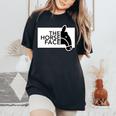 ザ・ホース・フェイス The Horse Face 午年 馬【十二支 干支】2026年 ブランド パロディ 長袖tシャツ レディースオーバーサイズコンフォートTシャツ Black