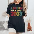 レジェンド 2003年4月 23歳の誕生日 男性 女性 23歳 レディースオーバーサイズコンフォートTシャツ Black