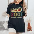 ヴィンテージ 2001 25歳の誕生日プレゼント 男性 女性 25歳 レディースオーバーサイズコンフォートTシャツ Black