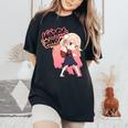 和田ダン しぐれ うい ロリ ダンス ダンス アニメ 女の子 長袖tシャツ レディースオーバーサイズコンフォートTシャツ Black