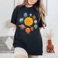 太陽系 惑星 宇宙 惑星 男の子 女の子 幼児 レディースオーバーサイズコンフォートTシャツ Black
