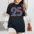 数字 25 25周年 男性 女性 25歳の誕生日 レディースオーバーサイズコンフォートTシャツ Black