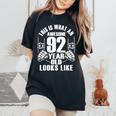 男性、女性、92歳の誕生日への92歳の誕生日プレゼント レディースオーバーサイズコンフォートTシャツ Black