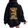 19歳 2007年4月 テディベア 19歳 誕生日 男性 女性 レディース オーバーサイズ パーカー バックプリント Black