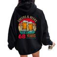 Cheers & Beers To 68 Years 68 Birthday 68Th Bday Men レディース オーバーサイズ パーカー バックプリント Black