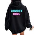 Chubby Girl 長袖tシャツ レディース オーバーサイズ パーカー バックプリント Black