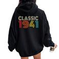 Classic 1941Intage 1941 Womenintage Year Birthday レディース オーバーサイズ パーカー バックプリント Black