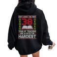 Dont Worry First 38 Years Teaching Are Hard Teacher 長袖tシャツ レディース オーバーサイズ パーカー バックプリント Black