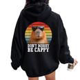 Capybara Be Cappy For Adults Capybara Love Women Oversized Hoodie Back Print Black
