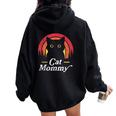 Cat Lady Mommy Cat Lovers Retro La Mejor Mamá De Gatos De La Historia Women Oversized Hoodie Back Print Black