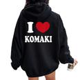 I Love Komaki アイラブ小牧 レディース オーバーサイズ パーカー バックプリント Black