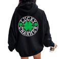 Lucky Charmer t Patrick's Day 男の子 女の子 キッズ レディース オーバーサイズ パーカー バックプリント Black