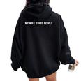 My Wifetabs People Wife Quote レディース オーバーサイズ パーカー バックプリント Black