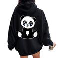 Panda Lover 幼児 女の子 男の子 トゥイーン キッズ かわいいパンダ ユース レディース オーバーサイズ パーカー バックプリント Black