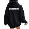 Sicherheit -Ecurity Guard Uniform And German レディース オーバーサイズ パーカー バックプリント Black