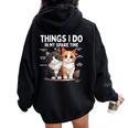 Things I Do In Mypare Time Cat Lover Men レディース オーバーサイズ パーカー バックプリント Black