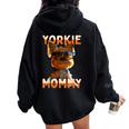 Yorkie Mommyヨーキー ママ 母親 母の日 ママ かわいい ヨークシャー・テリア レディース オーバーサイズ パーカー バックプリント Black