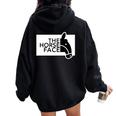 ザ・ホース・フェイス The Horse Face 午年 馬【十二支 干支】2026年 ブランド パロディ 長袖tシャツ レディース オーバーサイズ パーカー バックプリント Black