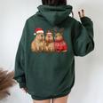 Capybara Christmas Tree Lights Reindeer Santa Hat Xmas Women Oversized Hoodie Back Print Forest Capybara Christmas Tree Lights Reindeer Santa Hat Xmas Women Oversized Hoodie Back Print Forest