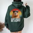 Capybara Be Cappy For Adults Capybara Love Women Oversized Hoodie Back Print Forest