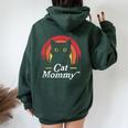 Cat Lady Mommy Cat Lovers Retro La Mejor Mamá De Gatos De La Historia Women Oversized Hoodie Back Print Forest