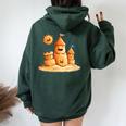 Smiling Sun And Sandcastle Adventure Women Oversized Hoodie Back Print Forest