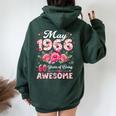 60歳 1966年5月 花柄 60歳 誕生日 男性 女性 レディース オーバーサイズ パーカー バックプリント Navy Blue