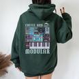 Coffee And Modular アナログシンセサイザー 波形シンセ レディース オーバーサイズ パーカー バックプリント Navy Blue