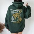 Cowboys And Tequila Country Rodeo Vintage Horse Riding Texas Women Oversized Hoodie Back Print Navy Blue