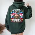 Imell Hippies Peace 4Th Of July For Hippie レディース オーバーサイズ パーカー バックプリント Navy Blue