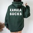 Kamalaucks Kamala Harrisucks And Women レディース オーバーサイズ パーカー バックプリント Navy Blue