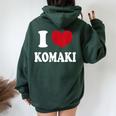 I Love Komaki アイラブ小牧 レディース オーバーサイズ パーカー バックプリント Navy Blue