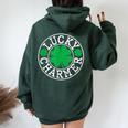 Lucky Charmer t Patrick's Day 男の子 女の子 キッズ レディース オーバーサイズ パーカー バックプリント Navy Blue