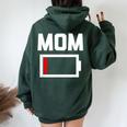 Mom Battery Low Mother Family Mama Mommy Mom レディース オーバーサイズ パーカー バックプリント Navy Blue