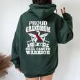 Oral Cancer Warrior Awareness リボン Proud Grandmom Of An Oral Cancer Warrior レディース オーバーサイズ パーカー バックプリント Navy Blue