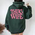 Pink Thug Wife クラシックなギャングスタイルのレトロなステートメント レディース オーバーサイズ パーカー バックプリント Navy Blue
