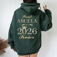 Proud Abuela Of A 2026 シニア 卒業 長袖tシャツ レディース オーバーサイズ パーカー バックプリント Navy Blue