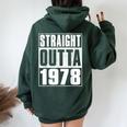 Straight Outta 1978 Womenintage 1978 Birth Of Birthday レディース オーバーサイズ パーカー バックプリント Navy Blue