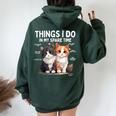 Things I Do In Mypare Time Cat Lover Men レディース オーバーサイズ パーカー バックプリント Navy Blue