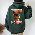 Yorkie Mommyヨーキー ママ 母親 母の日 ママ かわいい ヨークシャー・テリア レディース オーバーサイズ パーカー バックプリント Navy Blue