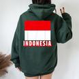 インドネシア国旗 アンティーク調 ナショナル インドネシア 男性 女性 キッズ レディース オーバーサイズ パーカー バックプリント Navy Blue
