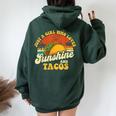 サンシャインとタコスが大好きな女の子-タコス好きメキシコ レディース オーバーサイズ パーカー バックプリント Navy Blue